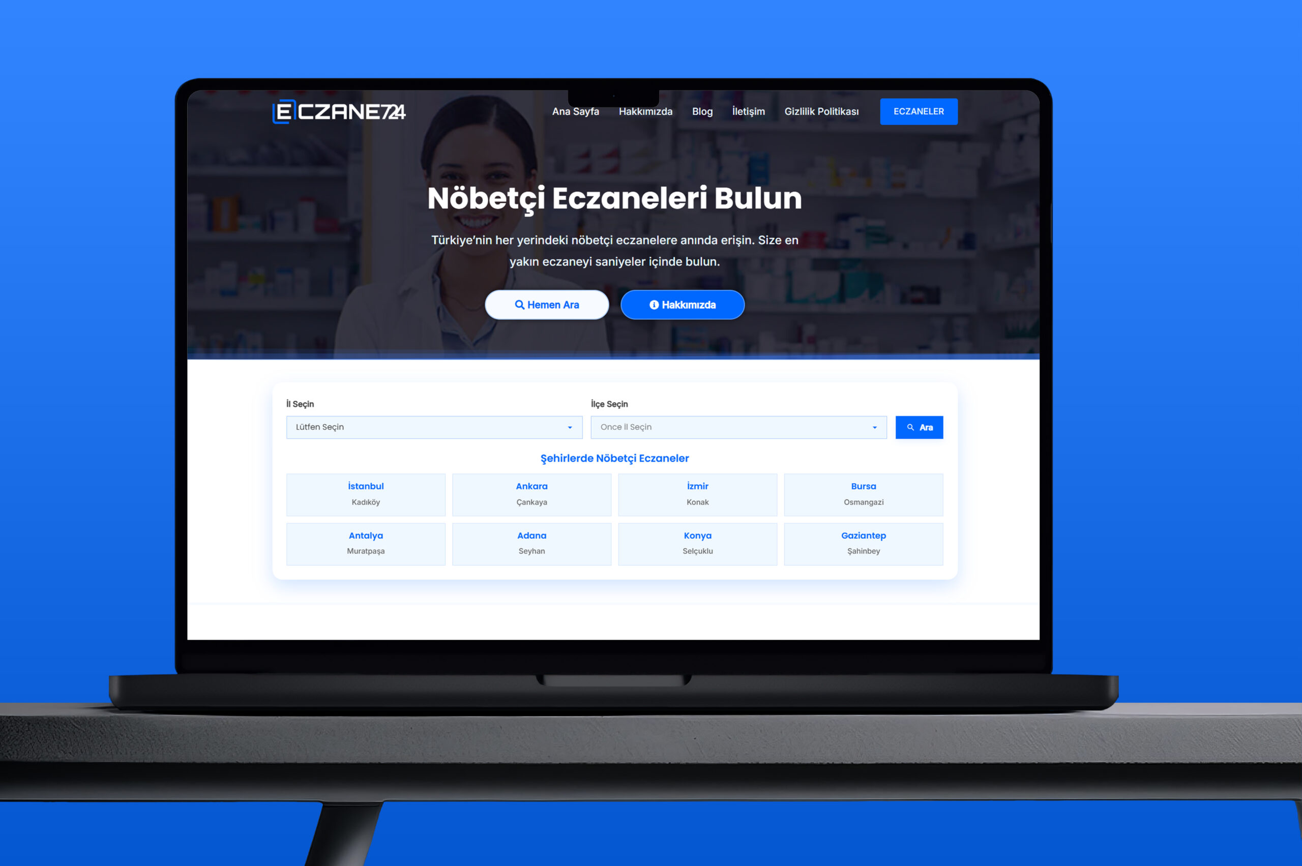 Eczane 724 Web Sitesi Önizlemesi